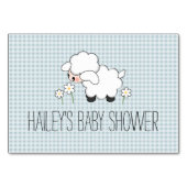 BLUE GINGHAM LAMB BABY SHOWER BOEK AANVRAAG KAART (Achterkant)