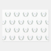 Blue Gingham Laurel Crest Inpakpapier Vel (Voorkant 2)