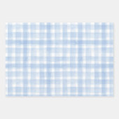 Blue Gingham Laurel Crest Inpakpapier Vel (Voorkant)