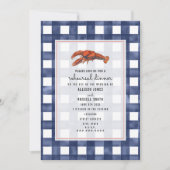 Blue Gingham Lobster Wedding Rehearsal Dinner Kaart (Voorkant)