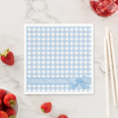 Blue Gingham met Bow Baby shower Napkins Servet (Insitu)