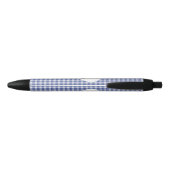 Blue Gingham met een hart Zwarte Inkt Pen (Achterkant)