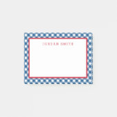 Blue Gingham met Red Border Post-it® Notes (Voorkant)