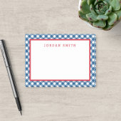 Blue Gingham met Red Border Post-it® Notes