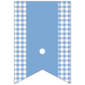 Blue Gingham Monogram Picnic Bunting Banner (Eerste vlag)