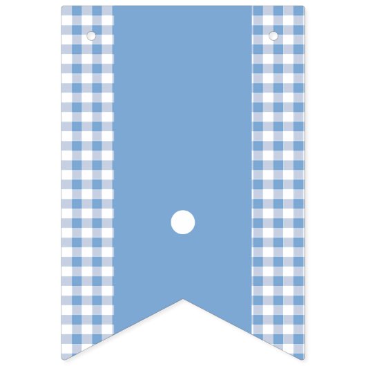 Blue Gingham Monogram Picnic Bunting Banner (Eerste vlag)