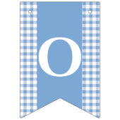 Blue Gingham Monogram Picnic Bunting Banner (Derde vlag)