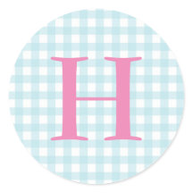 Blue Gingham Monogram