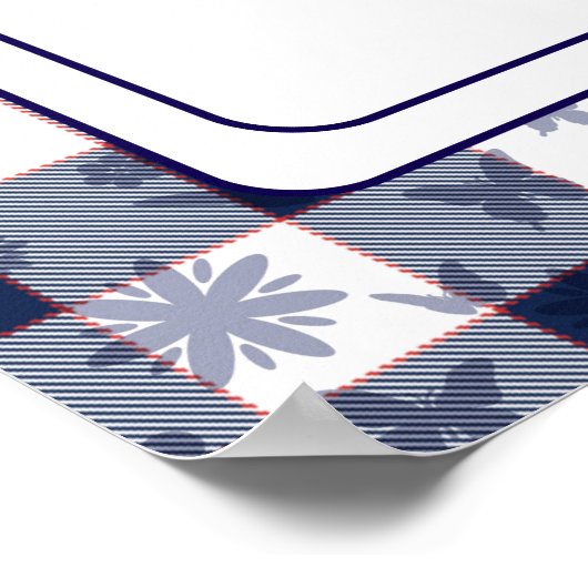 Blue Gingham Off the Market Bridal Shower  Poster (Hoek)