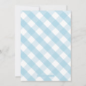Blue Gingham "Oh Boy" Baby Shower Uitnodigingen (Achterkant)