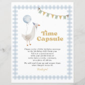 Blue Gingham One Gekke Goose Time Capsule Sign (Voorkant)