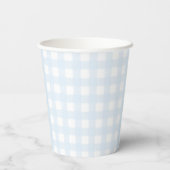 Blue Gingham Paper cup Papieren Bekers (Achterkant)