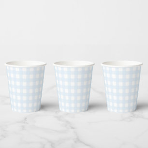 Blue Gingham Paper cup Papieren Bekers