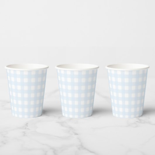 Blue Gingham Paper cup Papieren Bekers (Multi)