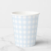 Blue Gingham Paper cup Papieren Bekers (Voorkant)