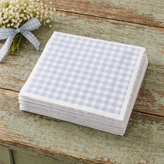 Blue Gingham Paper Napkins Servet