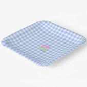 Blue Gingham papier borden Papieren Bordje (Gebogen)