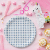 Blue Gingham Papieren Bordje (Feest)