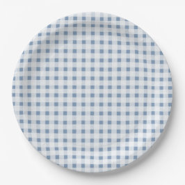 Blue Gingham Papieren Bordje