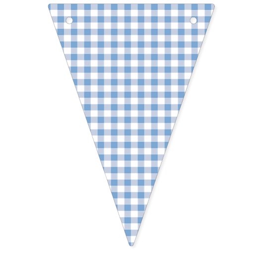 Blue Gingham Party Picnic Bunting Banner (Tweede vlag)