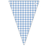 Blue Gingham Party Picnic Bunting Banner (Eerste vlag)