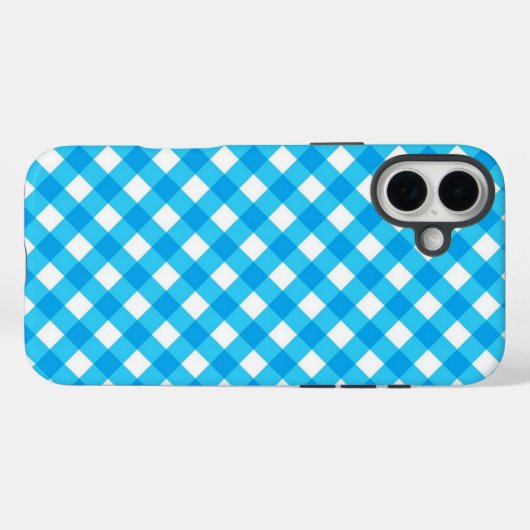Blue Gingham Pattern Case-Mate iPhone Case (Achterkant (horizontaal))