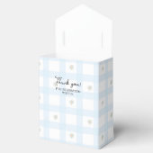 Blue Gingham Pattern Floral Cartoon Party Supplies Bedankdoosjes (Geopend)