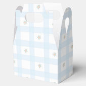 Blue Gingham Pattern Floral Cartoon Party Supplies Bedankdoosjes (Geopend)