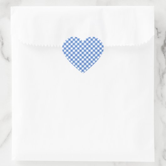 Blue Gingham Pattern Hart Sticker (Tas)