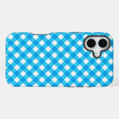Blue Gingham Pattern iPhone Hoesje (Achterkant horizontaal)