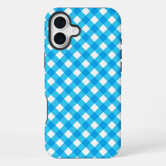 Blue Gingham Pattern iPhone Hoesje (Achterkant)