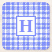 Blue Gingham Pattern Kartonnen Onderzetters (Voorkant)