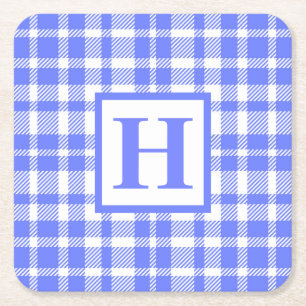 Blue Gingham Pattern Kartonnen Onderzetters