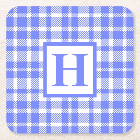 Blue Gingham Pattern Kartonnen Onderzetters (Voorkant)