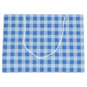 Blue Gingham Pattern Large Gift Bag Cadeautasje (Voorkant)