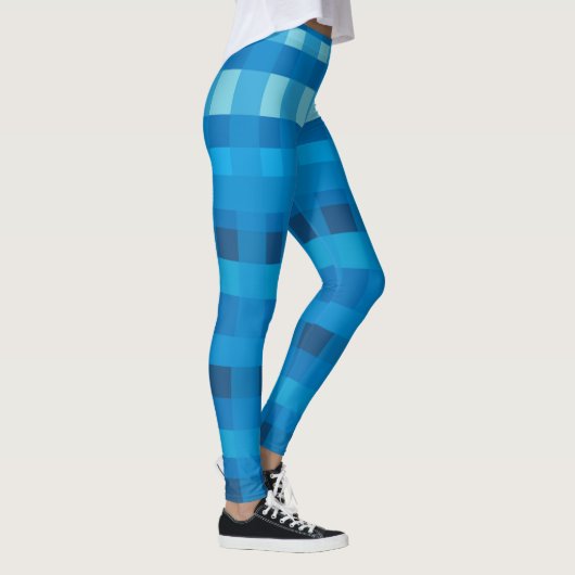 Blue Gingham Pattern Leggings (Rechts)