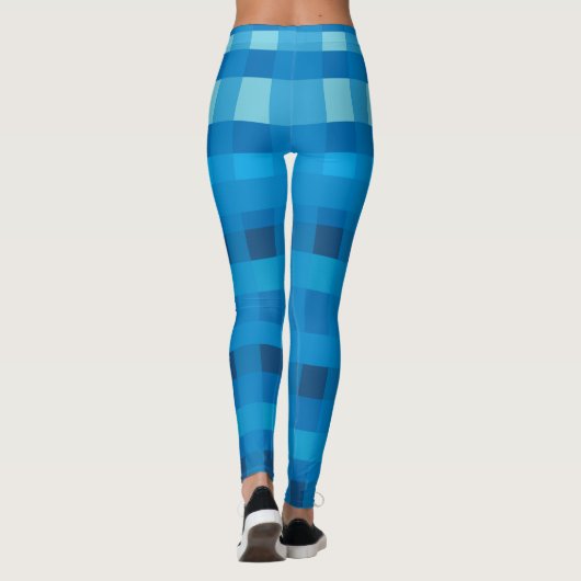 Blue Gingham Pattern Leggings (Achterkant)
