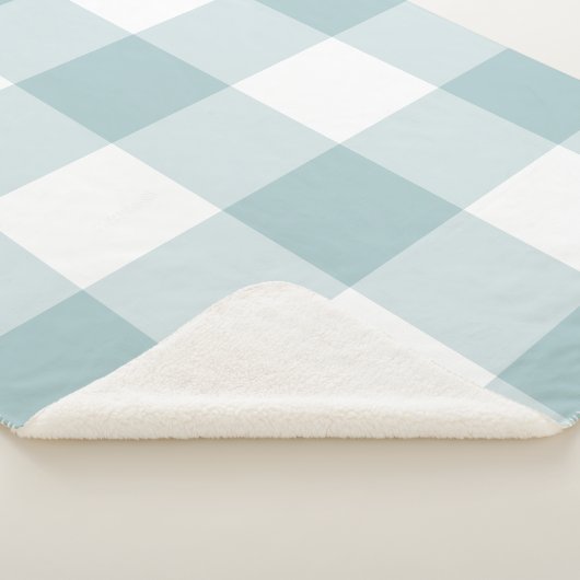 Blue Gingham Pattern Sherpa Deken (3/4)