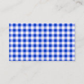 Blue Gingham Pattern Visitekaartje (Achterkant)