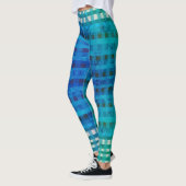 Blue Gingham Pattern Zomer Leggings (Links)
