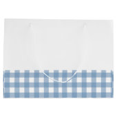 Blue Gingham Personalized Baby Welcome Gift Bag  Groot Cadeauzakje (Achterkant)