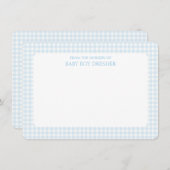 Blue Gingham Personalized Notitiekaartje (Voorkant / Achterkant)
