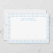 Blue Gingham Personalized Notitiekaartje (Voorkant)
