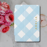 Blue Gingham Persoonlijke iPad Cover met naam iPad Mini Cover<br><div class="desc">Maak het uitsluitend van u door het met jouw naam te personaliseren.</div>