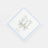 Blue Gingham Peter het Konijnenmonogram Baby showe Servet (Hoek)