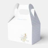 Blue Gingham Peter the Rabbit Baby shower MUTED BL Bedankdoosjes (Achterkant)