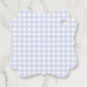Blue Gingham Peter the Rabbit Baby shower MUTED BL Bedankjes Labels (Achterkant)