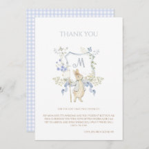 Blue Gingham Peter the Rabbit Baby shower MUTED BL