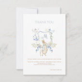 Blue Gingham Peter the Rabbit Baby shower MUTED BL Bedankkaart (Voorkant)