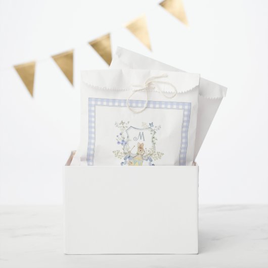 Blue Gingham Peter the Rabbit Baby shower MUTED BL Bedankzakje (Feest)